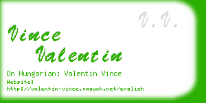 vince valentin business card